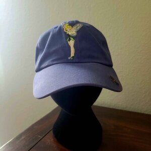Disney Store Tinker Bell Cap Blue Cotton Adjustable Adult Hat One Size - Used
